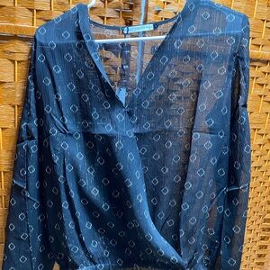 Elegant Black Patterned Women's Top